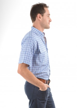 MENS FINN CHECK 2-POCKETS S/S SHIRT