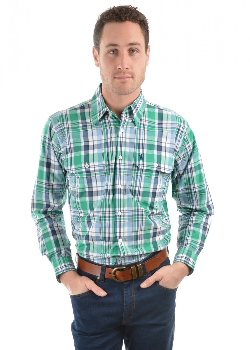 MENS LUKE CHECK 2-POCKETS L/S SHIRT