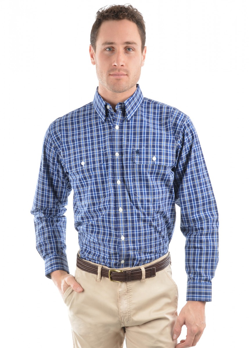 MENS MARK CHECK 2-POCKETS L/S SHIRT