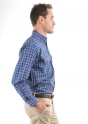 MENS MARK CHECK 2-POCKETS L/S SHIRT