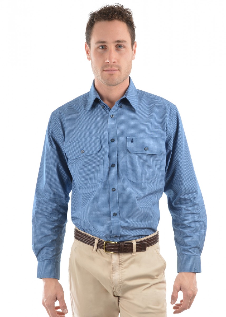 MENS TOM PRINT 2-POCKETS L/S SHIRT