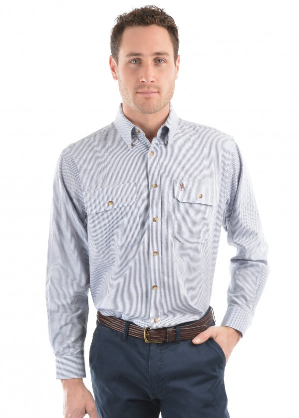 MENS SHAUN DOBBY 2-POCKETS L/S SHIRT
