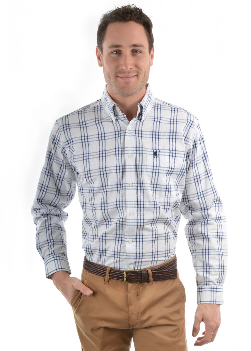MENS BLAKE CHECK 1-POCKETS L/S SHIRT