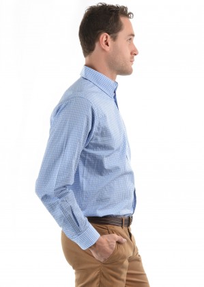 MENS RIC CHECK 1-POCKETS L/S SHIRT