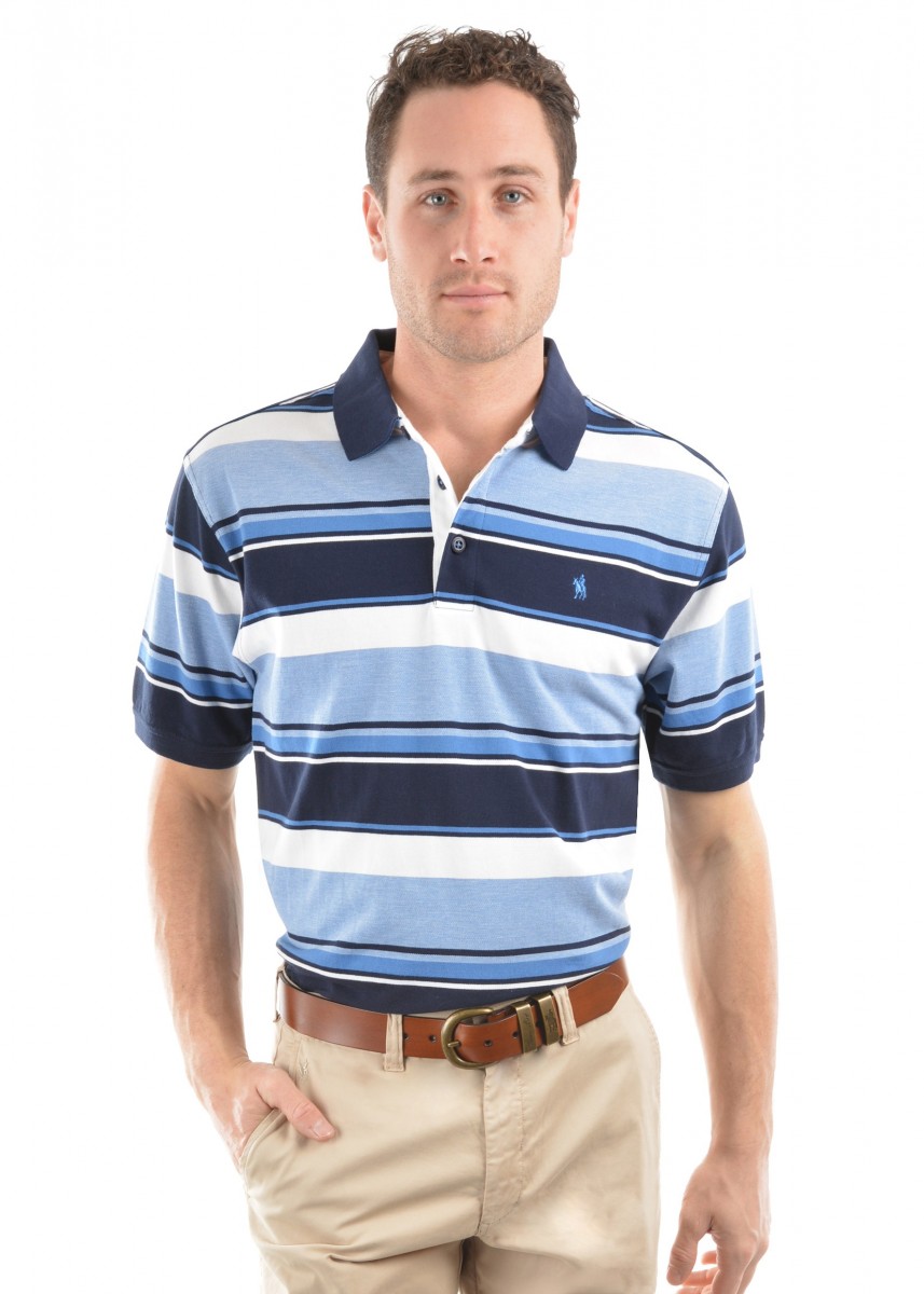 MENS ADAM STRIPE S/S POLO
