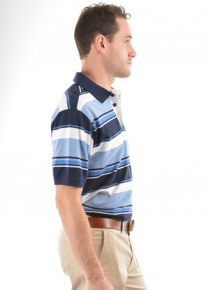 MENS ADAM STRIPE S/S POLO