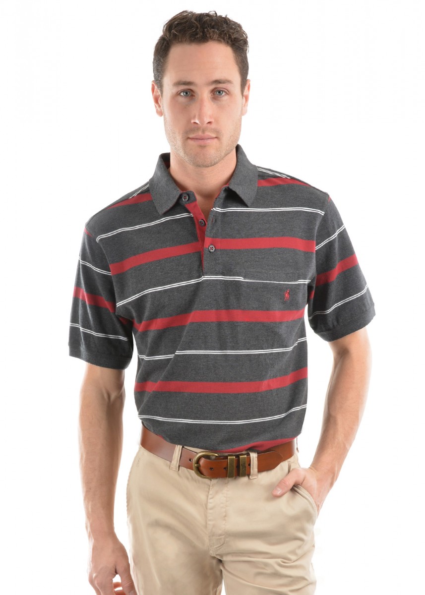 MENS JORDAN STRIPE 1-POCKET S/S POLO