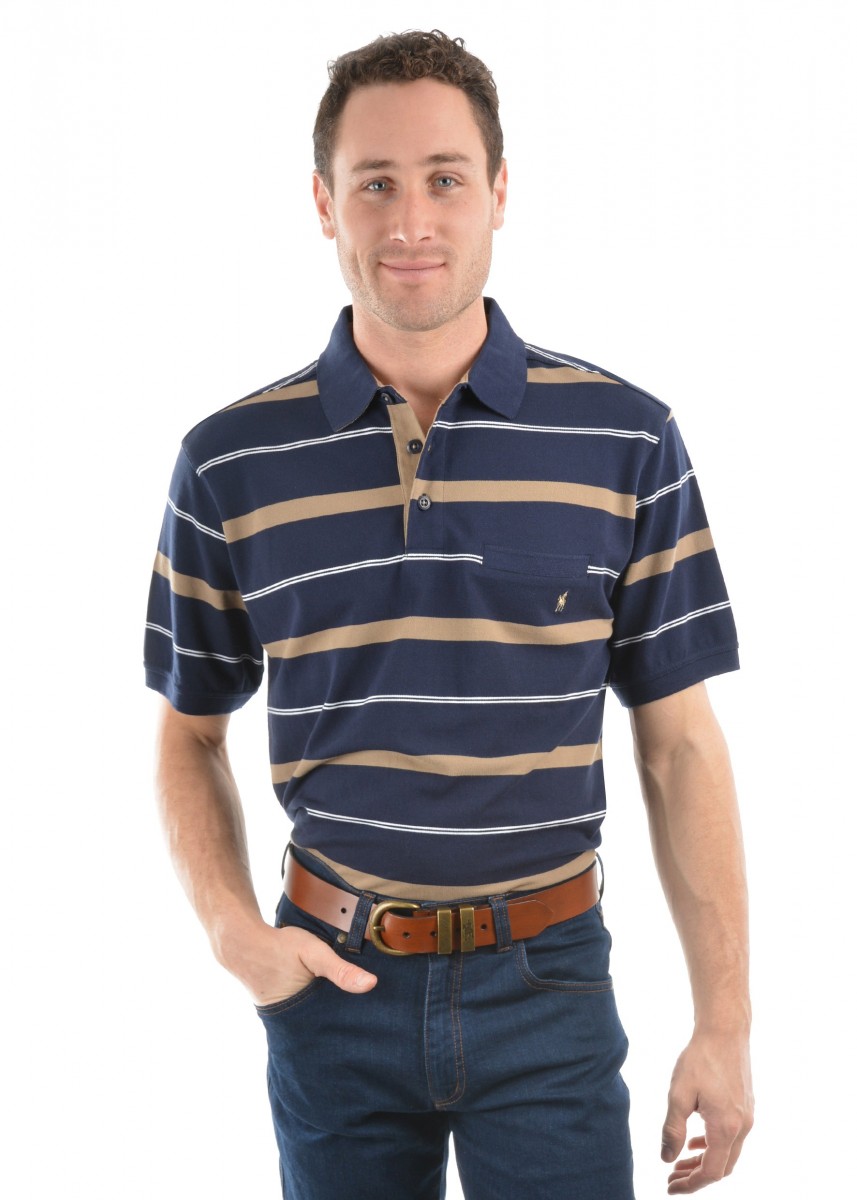 MENS JORDAN STRIPE 1-POCKET S/S POLO