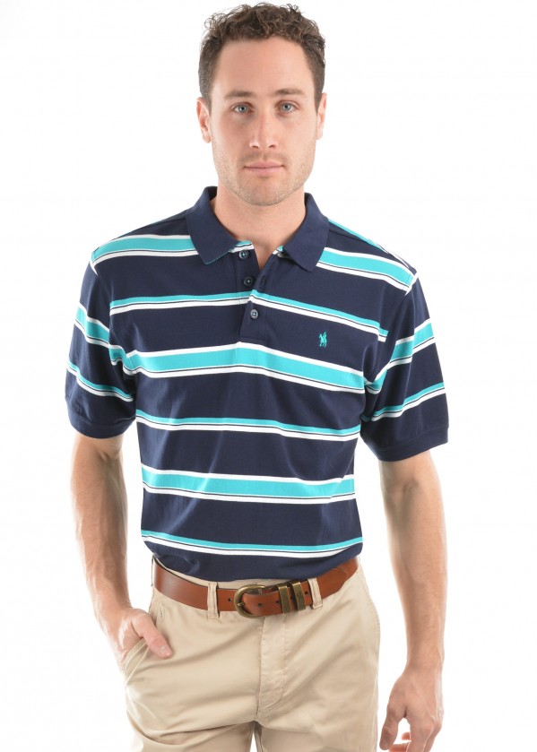MENS LEO STRIPE S/S POLO