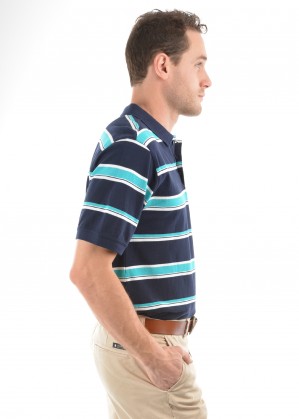 MENS LEO STRIPE S/S POLO