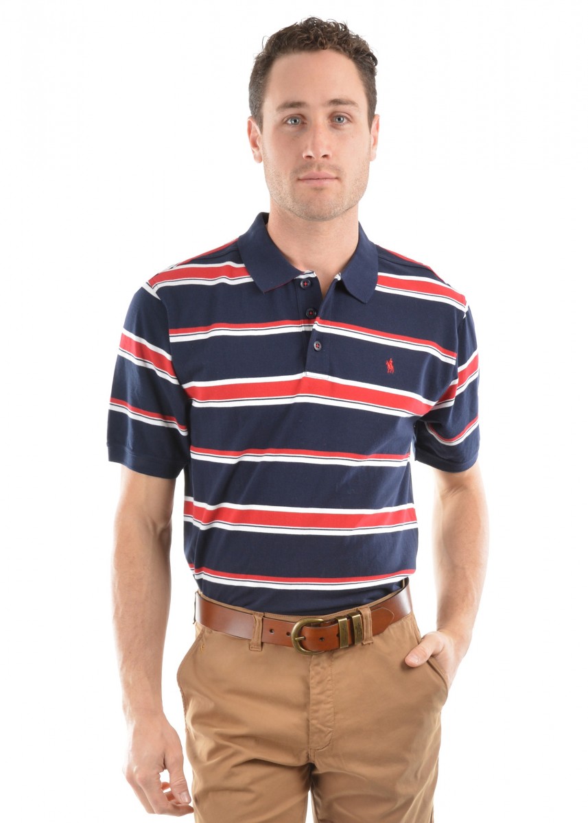 MENS LEO STRIPE S/S POLO