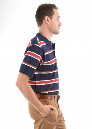 MENS LEO STRIPE S/S POLO