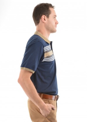 MENS JUSTIN STRIPE S/S POLO