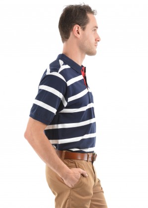 MENS MASON STRIPE 1-POCKET S/S POLO