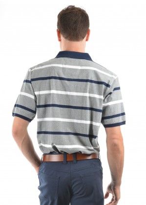 MENS PATRICK STRIPE 1-POCKETS S/S POLO