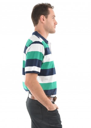 MENS DECLAN STRIPE 1-POCKET S/S POLO