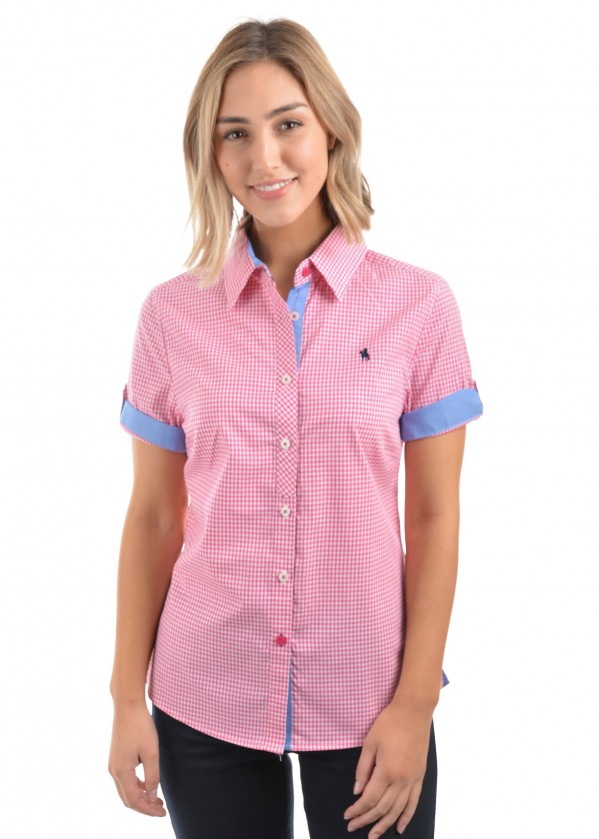 WOMENS HAILEY CHECK S/S SHIRT