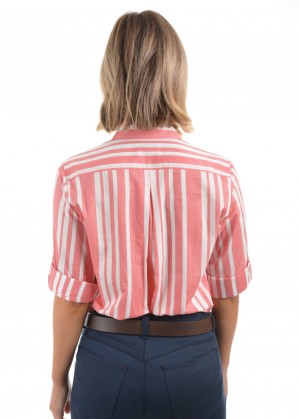 WOMENS ABBIE PRINT 3/4 SLEEVE SHIRT