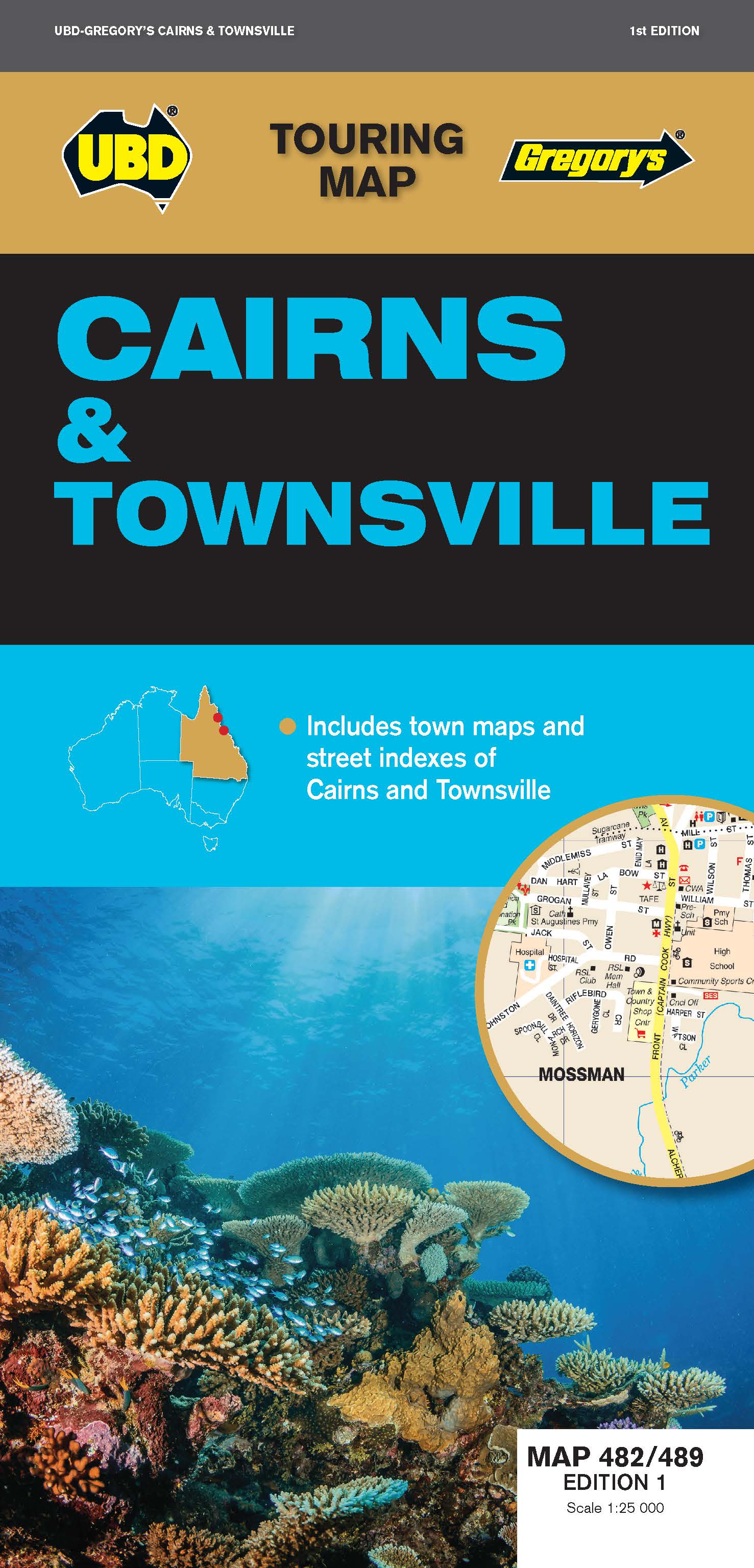 NEW Cairns & Townsville Map 482/489 1st ed by UBD Gregory's (2019) - Picture 1 of 1