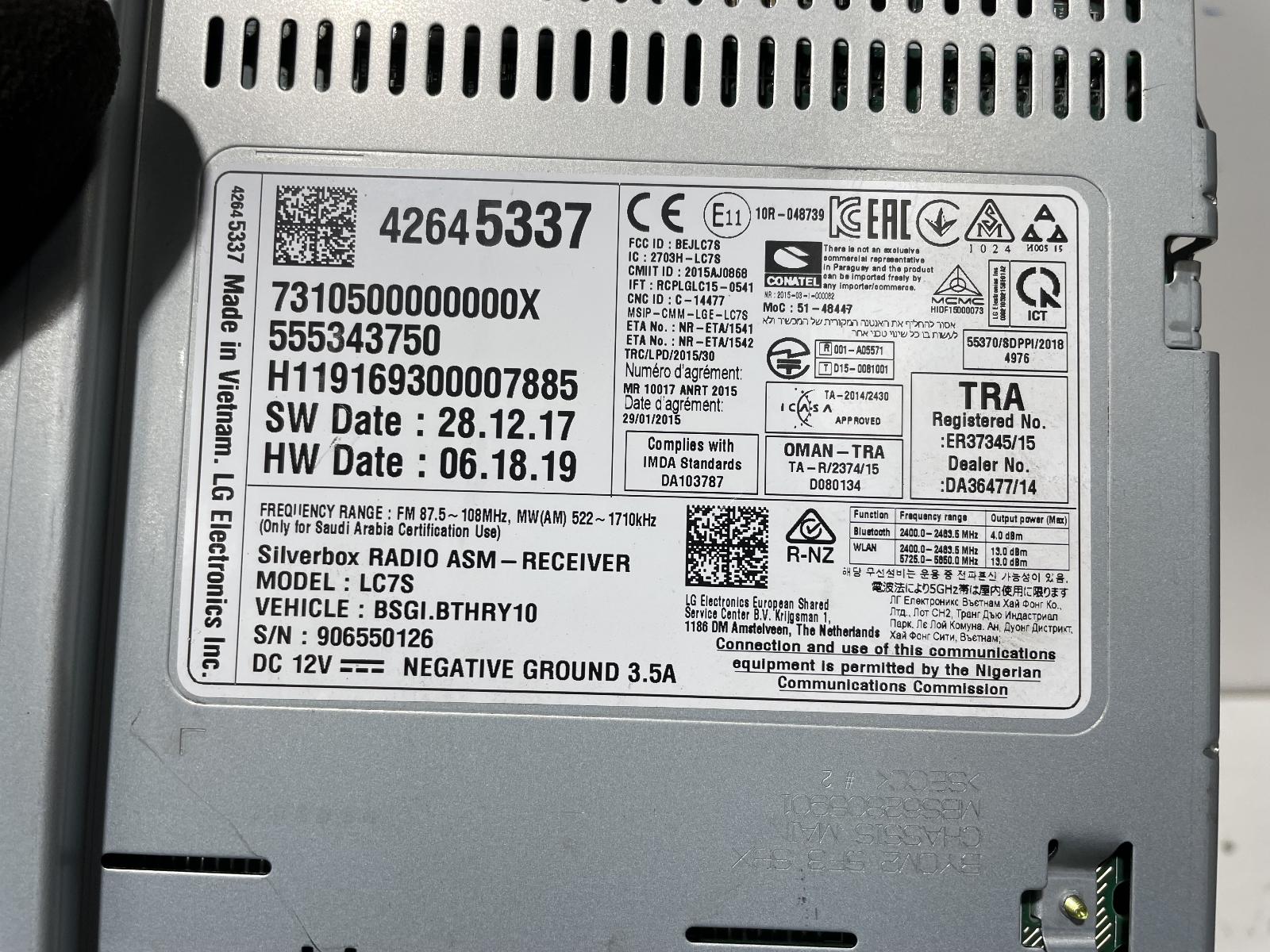 View Auto part Radio/Cd/Dvd/Sat/Tv Holden Colorado 2020