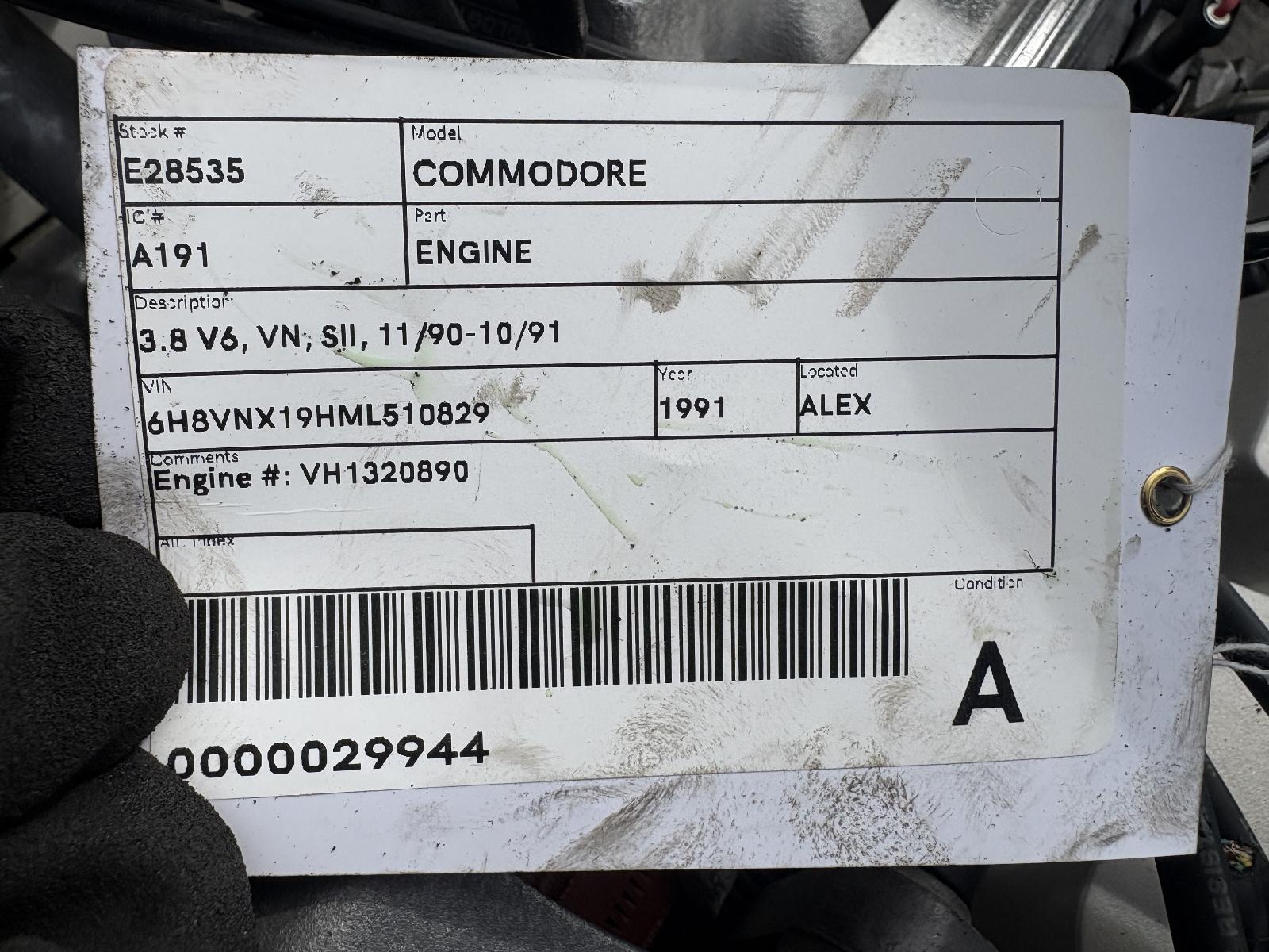 View Auto part Engine Holden Commodore 1991