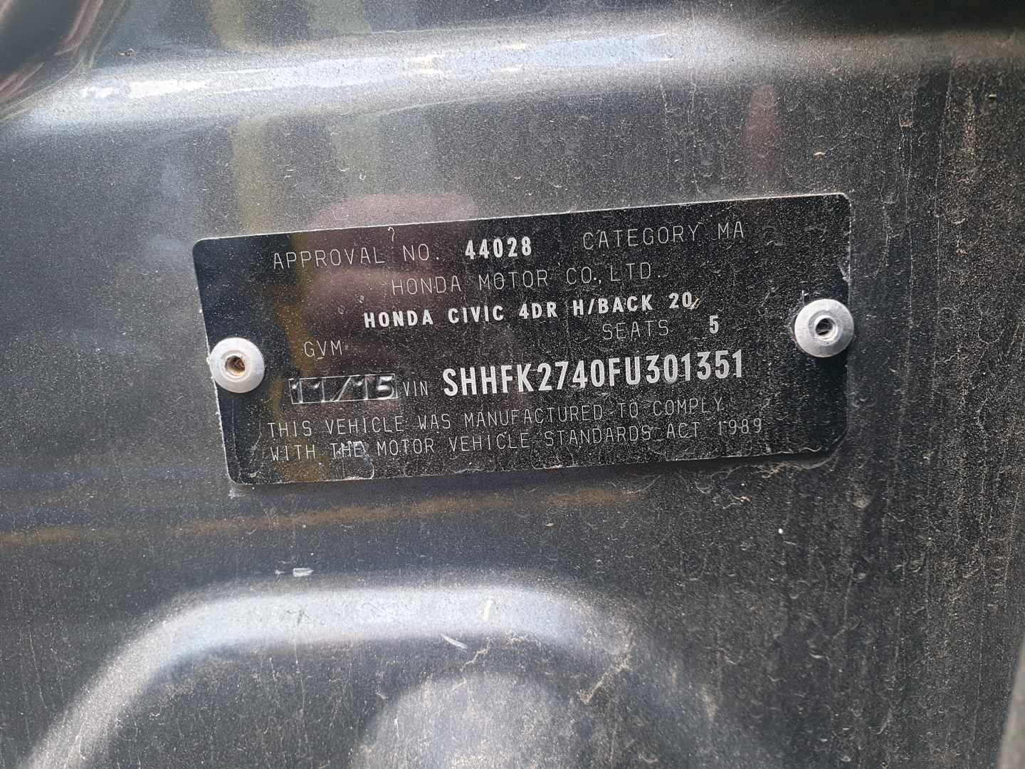 View Auto part Left Rear Wnd Reg/Motor Honda Civic 2015