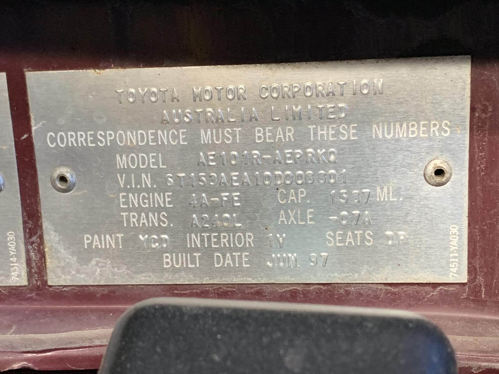 View Auto part Seatbelt/Stalk Toyota Corolla 1997