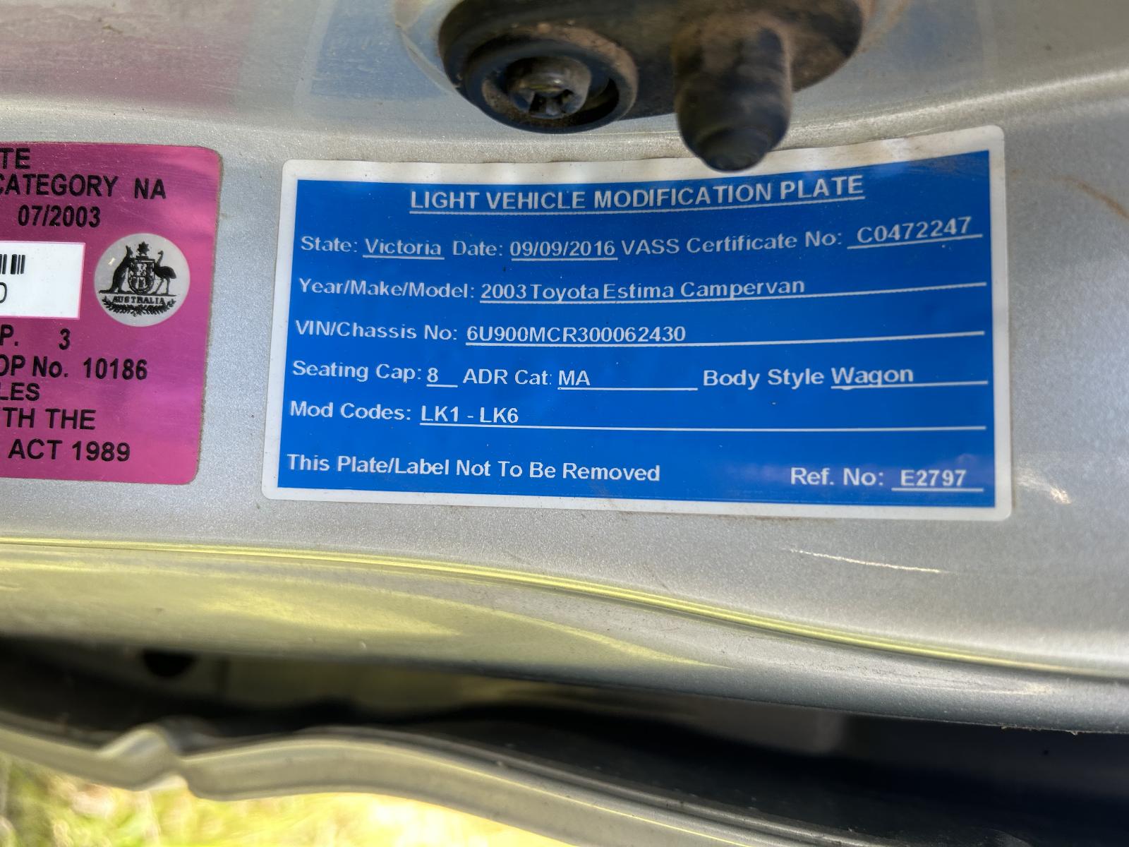 spare-wheel-carrier-estima-toyota-2003