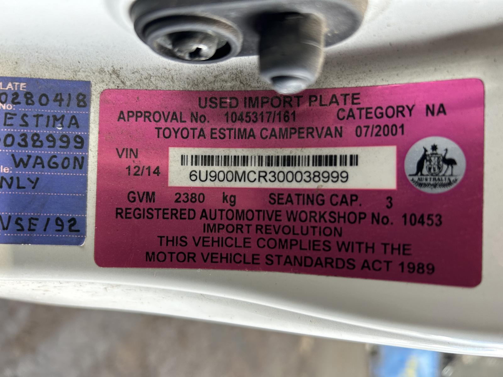 View Auto part Reverse Camera Toyota Estima 2001