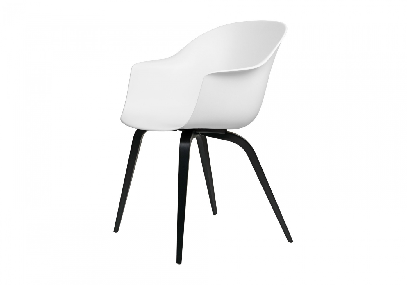 Gubi Bat Din Chair Shell Oak White
