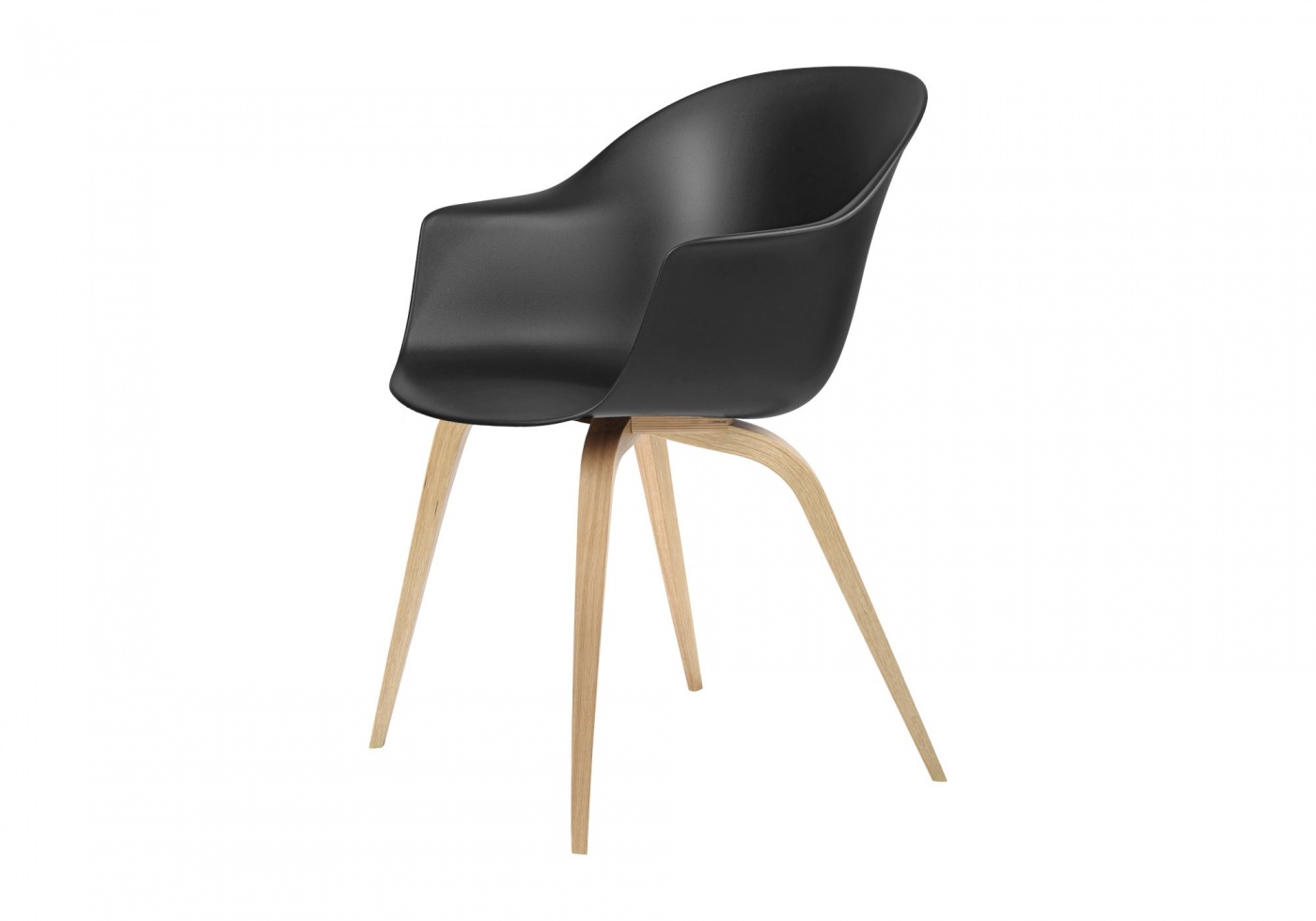 Gubi Bat Din Chair Shell Oak White