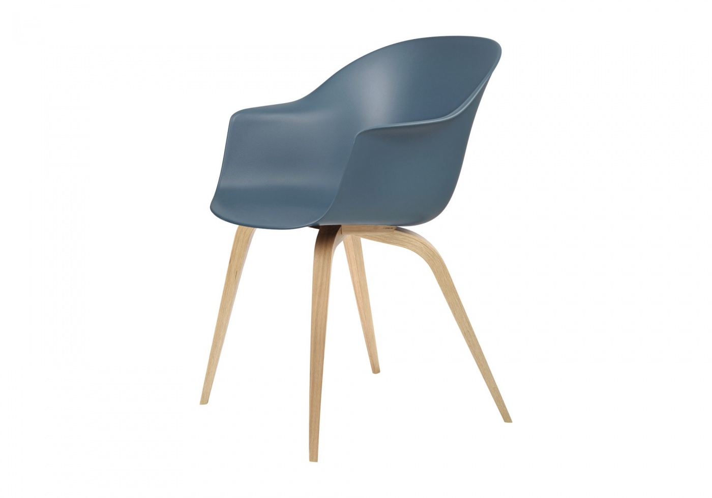 Gubi Bat Din Chair Shell Oak White