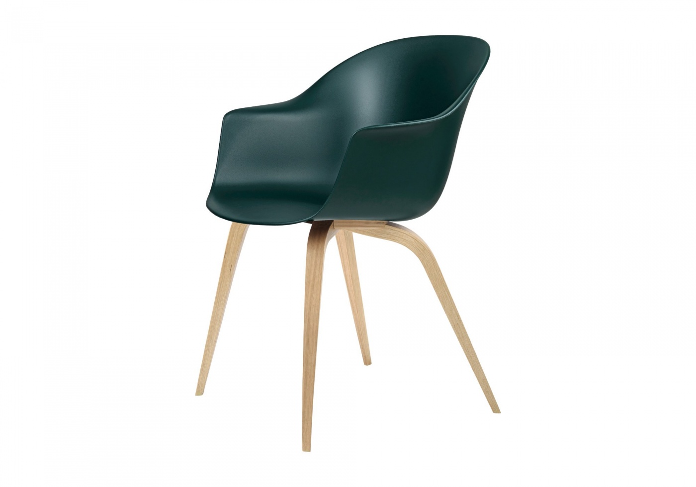 Gubi Bat Din Chair Shell Oak White