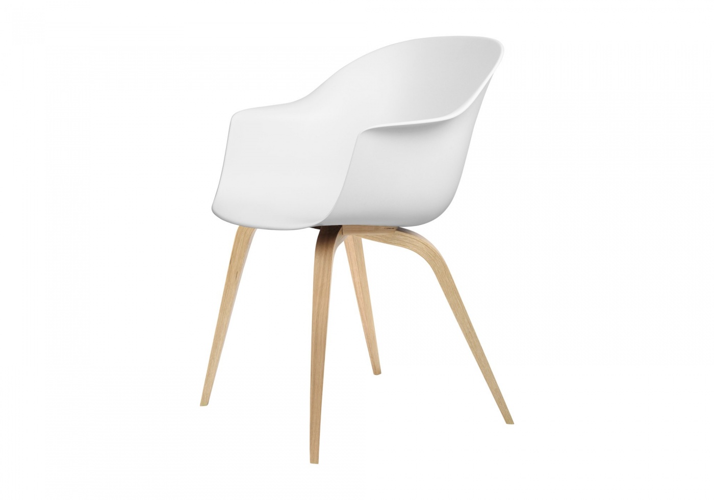 Gubi Bat Din Chair Shell Oak White