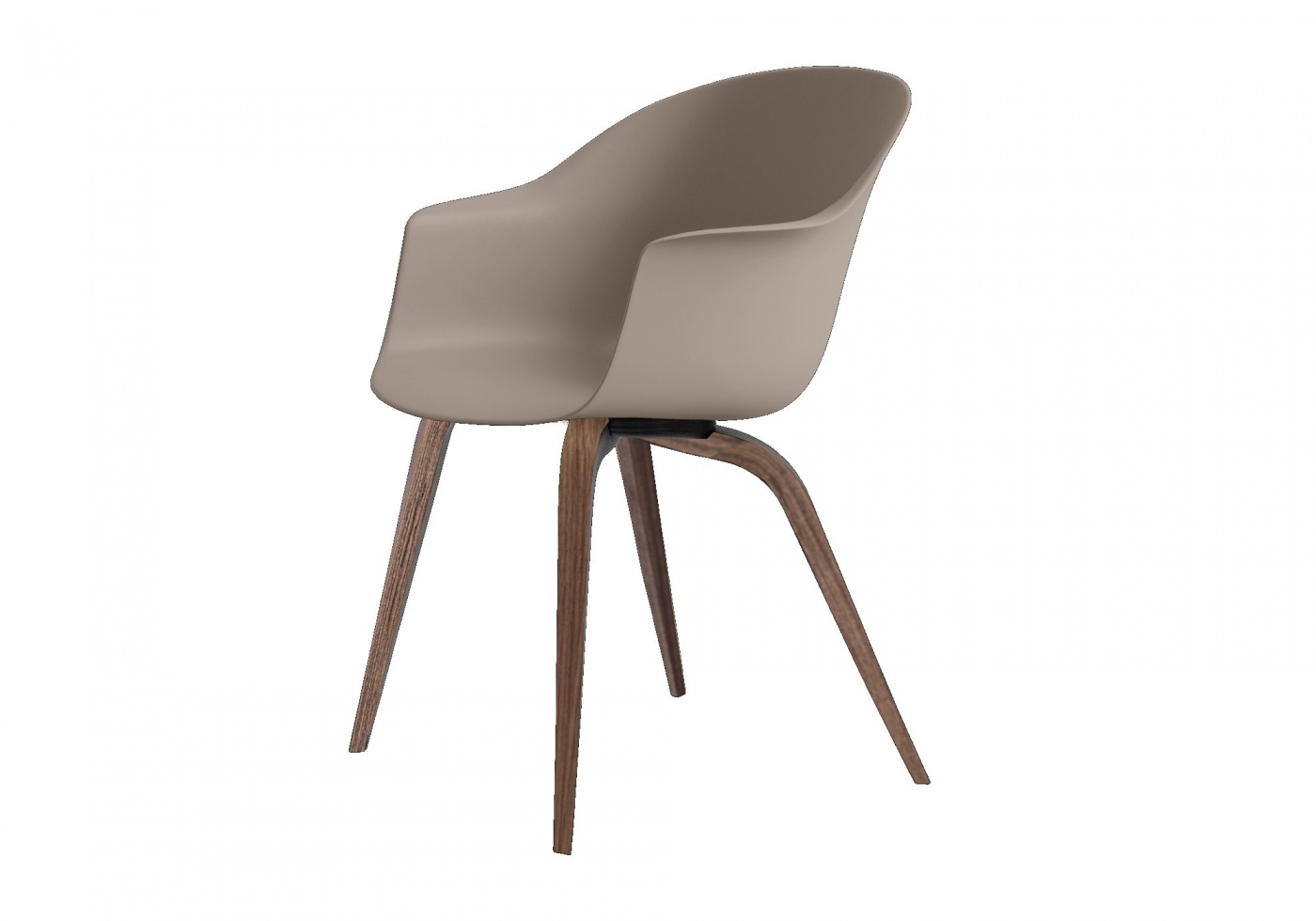 Gubi Bat Din Chair Shell Oak White