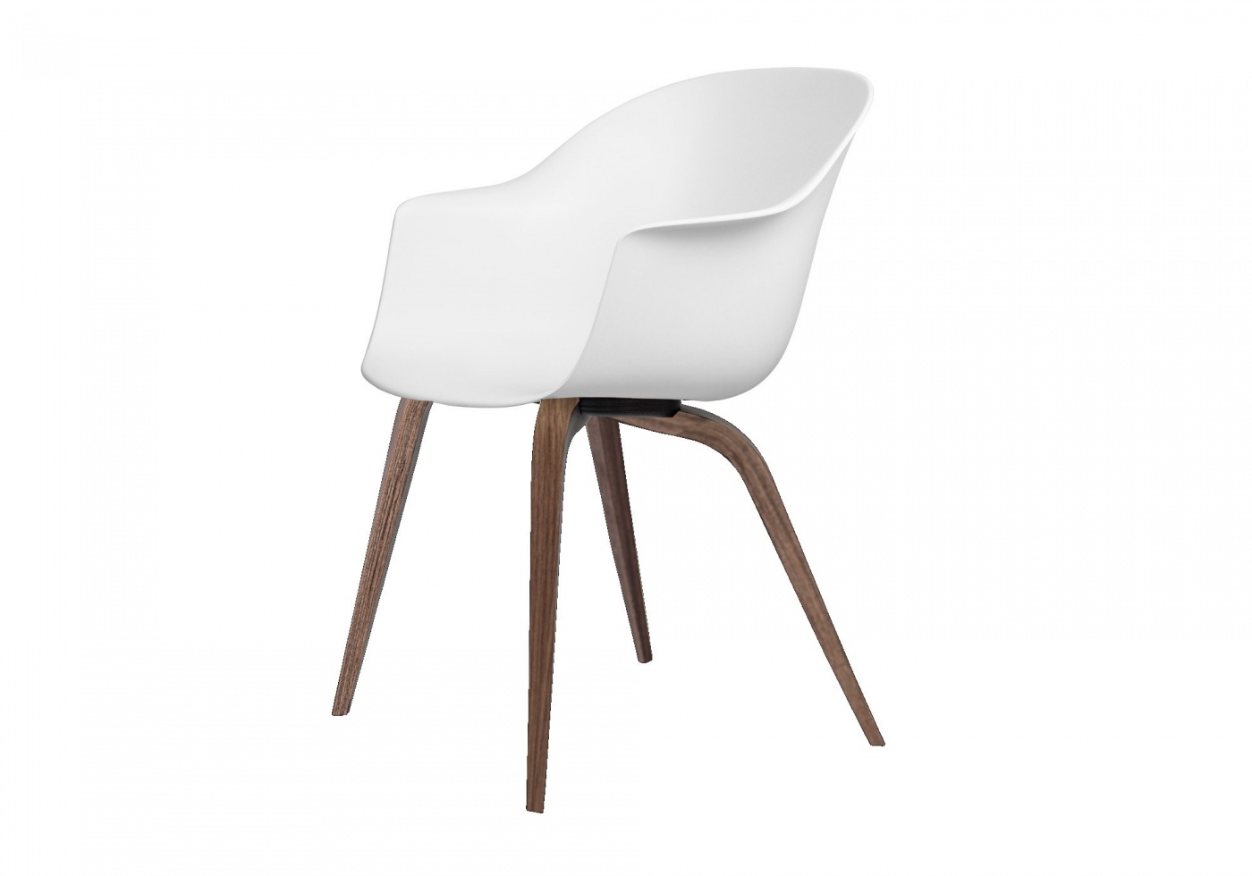 Gubi Bat Din Chair Shell Oak White