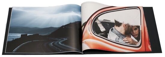 Inside the folio featuring artwork from Chris Polack on Chromajet Centurion Duo Lustre 230gsm paper.