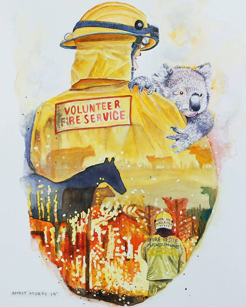 "Our Heroes in Yellow" by Amrit Murti Illustration