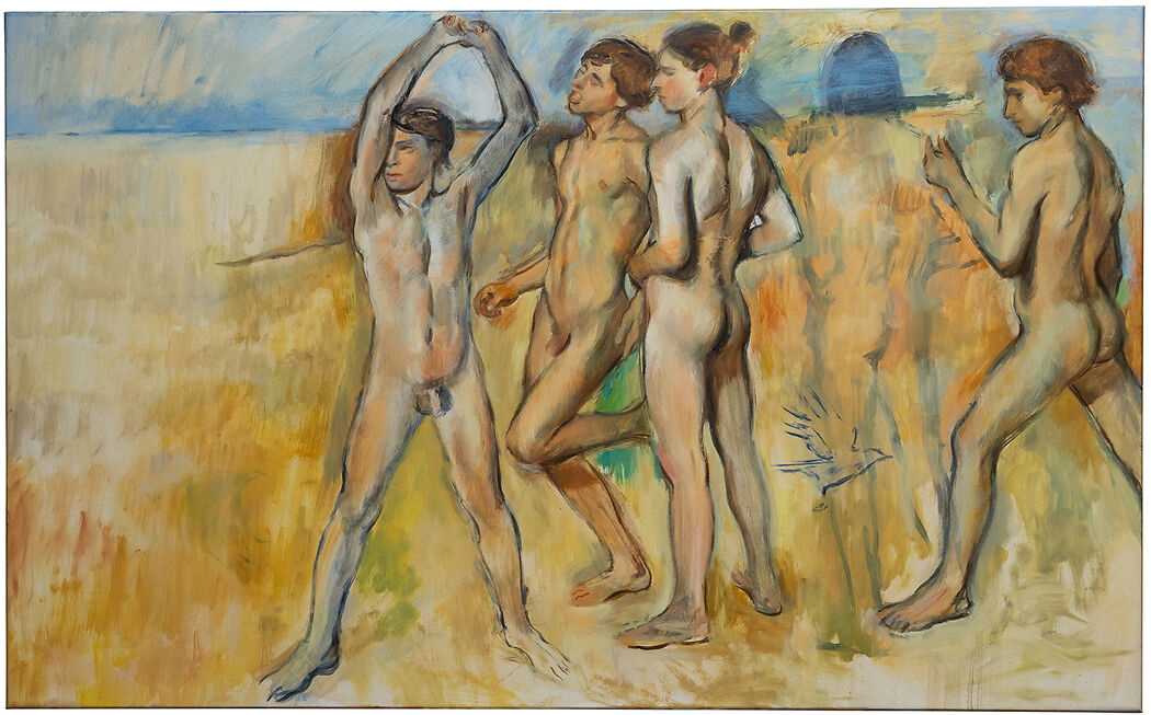 Archer Davies, The Young Spartans I, oil on linen, 120cm x 74cm, 2024