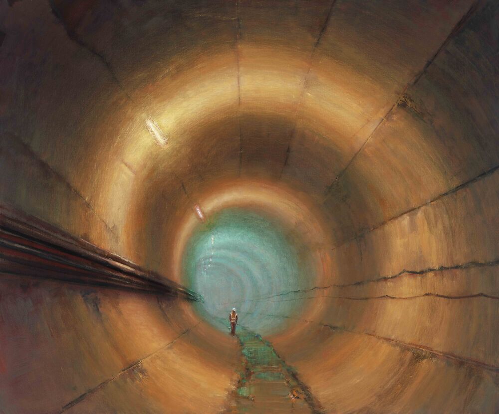 Harley Manifold - Metro Tunnel Project, 70 x 90cm, Oil on Canvas, 2022