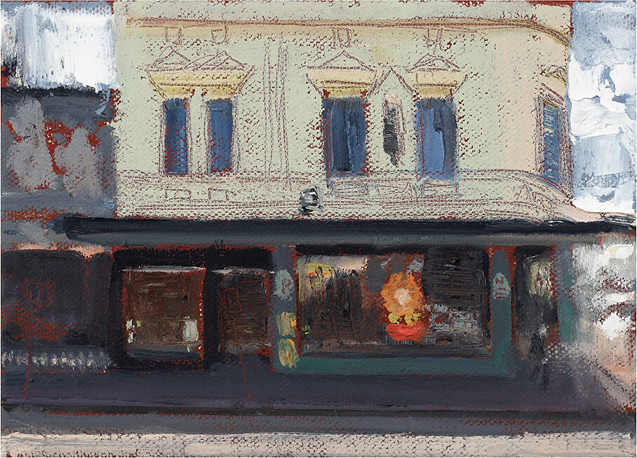 Harley Manifold - 'I'll Get a Taxi' 17 x 12xm, Oil on Canvas, 2023