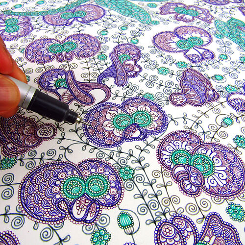 Mai Yazawa - Purple Coral Pea Detail