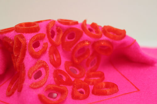 Some examples of 3D printed fabrics by Richard McCoy