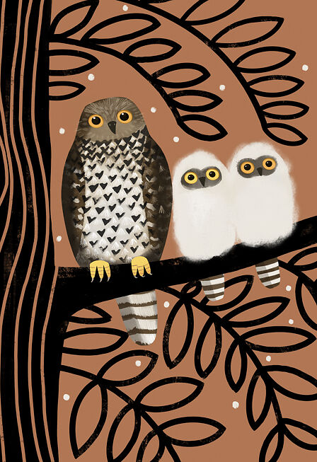 Powerful Owl Family - Sarah Allen