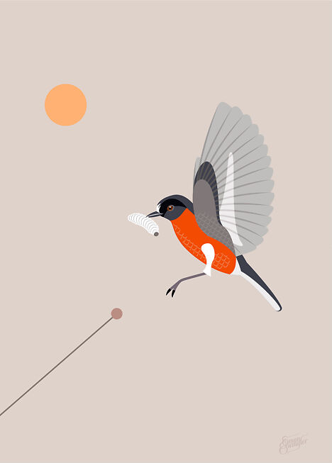 Art Worth Saving - Flame Robin