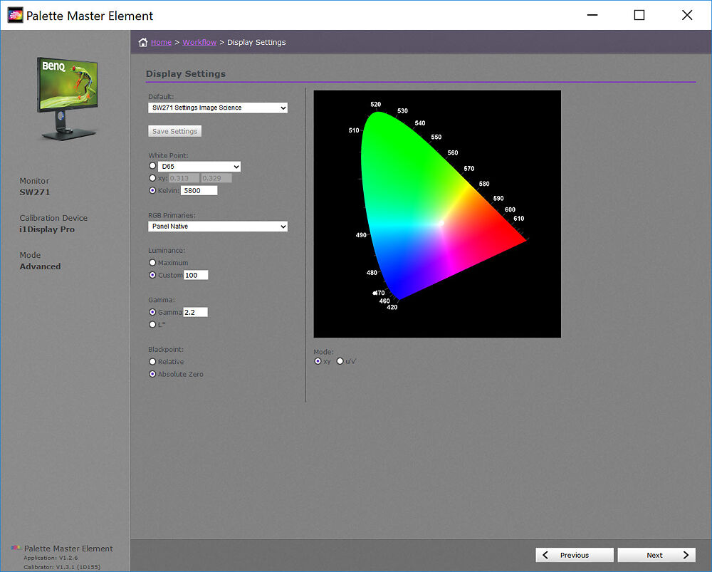 Calibrating BenQ SW Series Monitors with Palette… Image Science