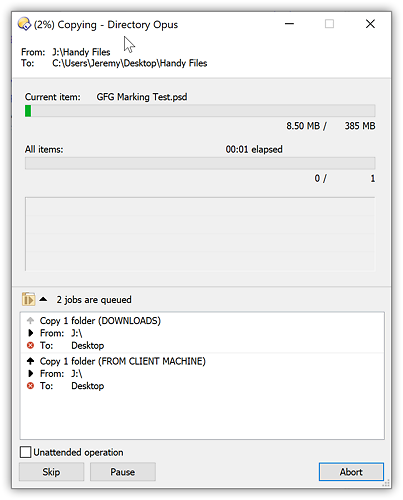 Copy queing can save hours with large file operations.