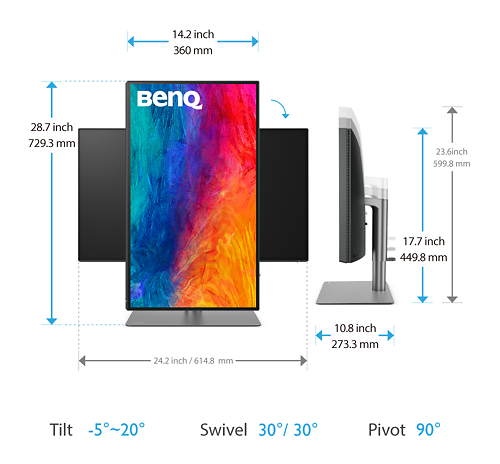 Ben Q PD2725 U 27inch Monitor Stats