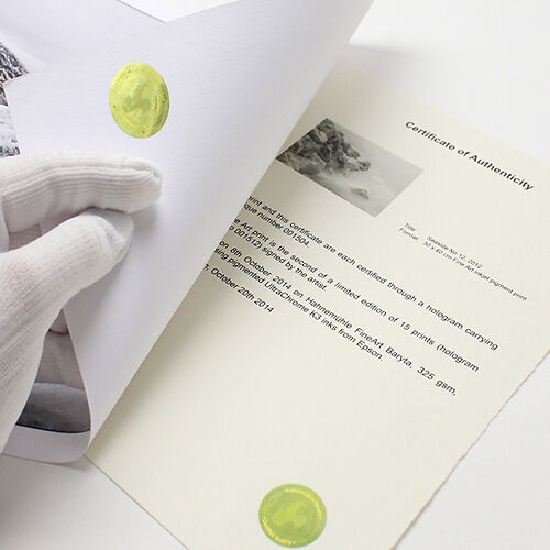 Hahnemuhle Certificate Of Authenticity Close Up
