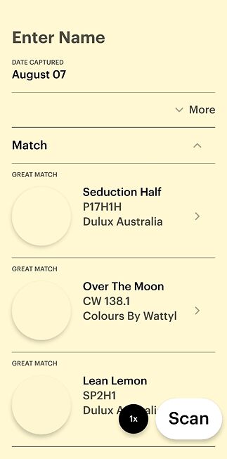 Top three paint swatch matches
